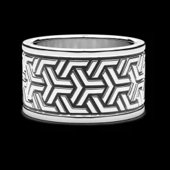 Anello a fascia larga Zancan in argento.