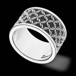 Anello a fascia larga Zancan in argento.