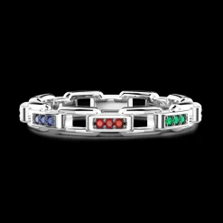 Anello a fascia Zancan in argento e pietre naturali.