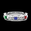 Anello a fascia Zancan in argento e pietre naturali.