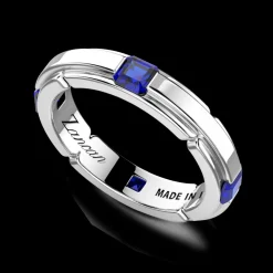 Anello a fascia Zancan in argento e pietre naturali.