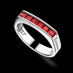 Anello a fascia Zancan in argento e pietre naturali.