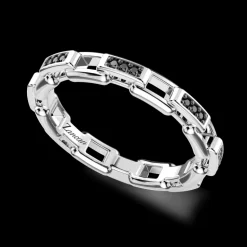 Anello a fascia Zancan in argento e pietre naturali.