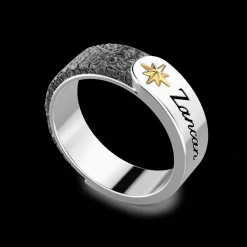 Anello a fede Zancan in argento con effetto pelle.