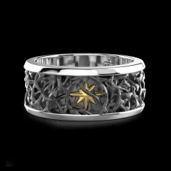 Anello a  fede Zancan spinato in argento.