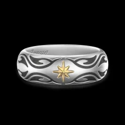 Anello a fede Zancan tribale in argento.
