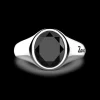 Anello chavlier Zancan in argento rotondo con pietra onice.
