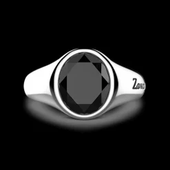 Anello chavlier Zancan in argento rotondo con pietra onice.