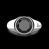 Anello chavlier Zancan in argento rotondo con pietra onice.