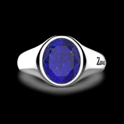 Anello chavlier Zancan in argento rotondo con pietra lapis.
