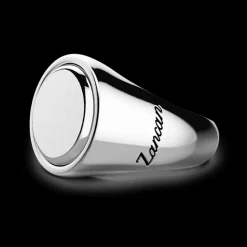 Anello chavlier Zancan in argento rotondo.