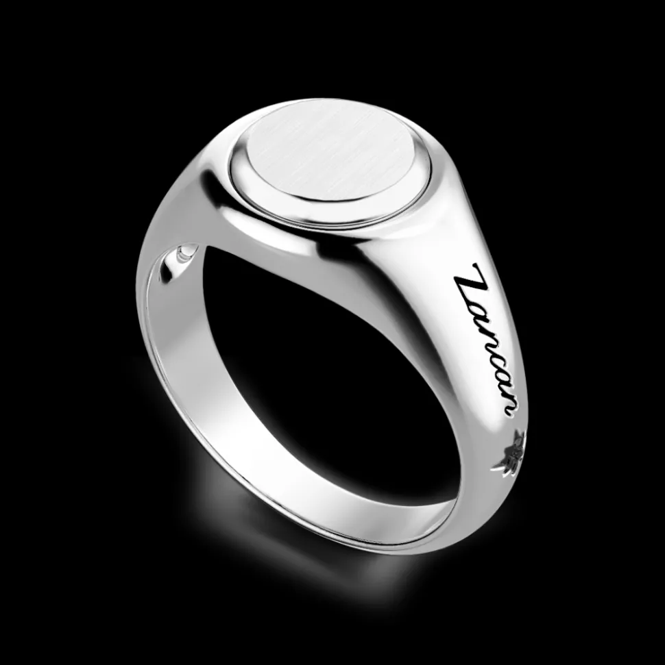 Anello chavlier Zancan in argento rotondo.
