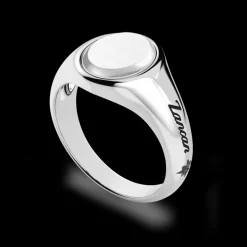 Anello chavlier Zancan in argento rotondo.