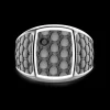 Anello chevalier Zancan in argento brunito.
