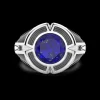 Anello chevalier Zancan in argento con pietra lapis centrale.