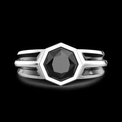 Anello chevalier Zancan in argento con pietra onice.