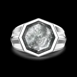 Anello chevalier Zancan in argento con madreperla.