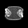 Anello chevalier Zancan in argento con pietre.