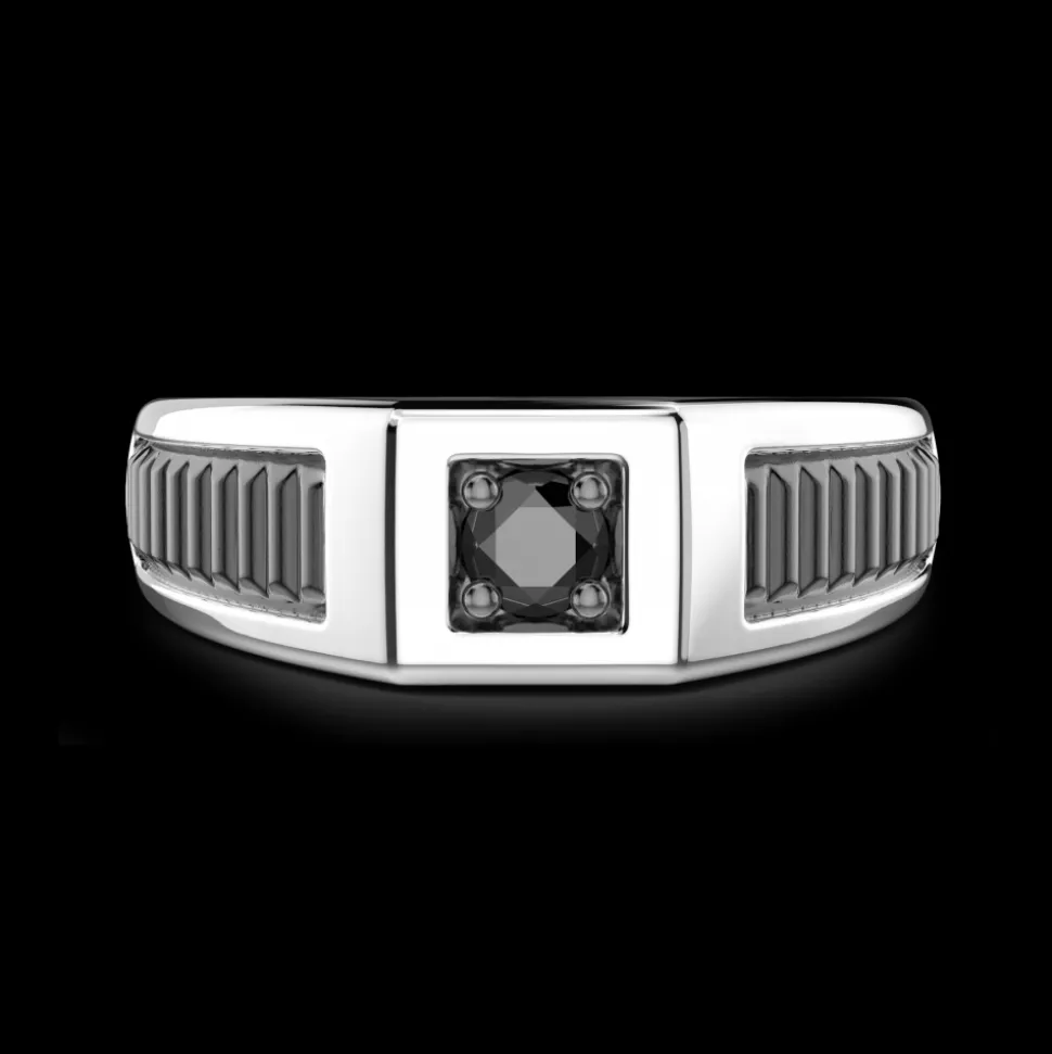 Anello chevalier Zancan in argento 925.