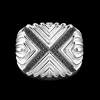 Anello chevalier Zancan in argento con pietre nere.