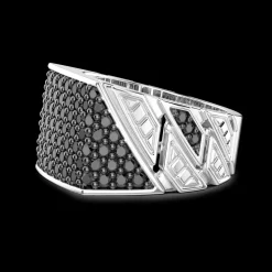 Anello chevalier Zancan in argento con pietre.