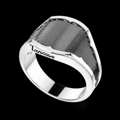 Anello chevalier Zancan in argento.
