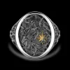 Anello chevalier Zancan spinato in argento.