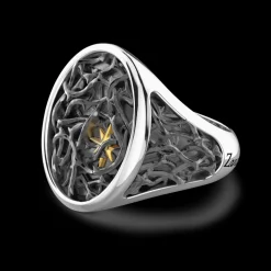 Anello chevalier Zancan spinato in argento.