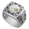 Anello chevalier Zancan tribale in argento.