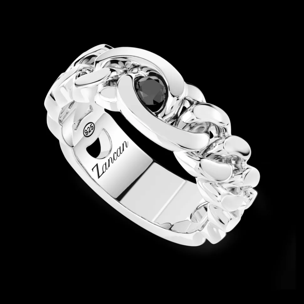Anello in argento Zancan con pietre naturali.