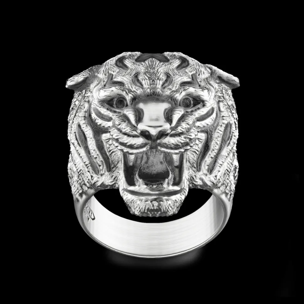 Anello Zancan a tigre in argento.