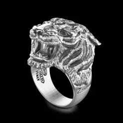 Anello Zancan a tigre in argento.