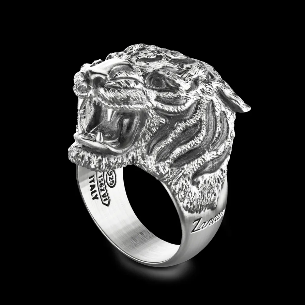 Anello Zancan a tigre in argento.