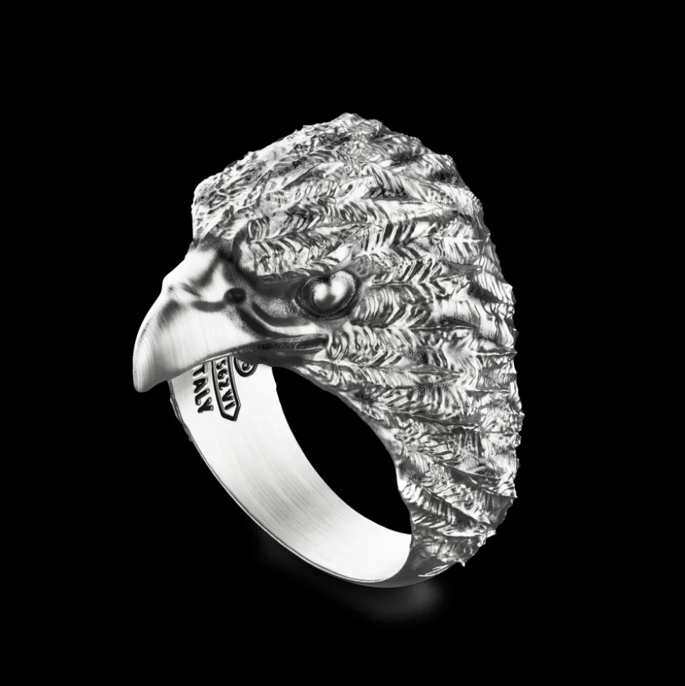 Anello Zancan ad aquila in argento.
