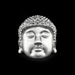 Anello Zancan Buddha in argento con finitura vintage.
