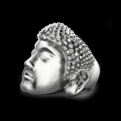 Anello Zancan Buddha in argento con finitura vintage.
