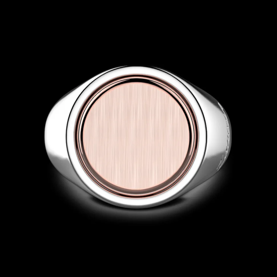 Anello Zancan circolare in argento e oro rosa.
