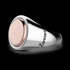 Anello Zancan circolare in argento e oro rosa.