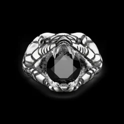 Anello Zancan cobra in argento con finitura vintage.