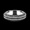 Anello Zancan in argento a fede con pietre nere.