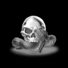Anello Zancan in argento con teschio e serpente.