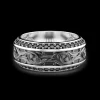 Anello Zancan in argento a fede con pietre nere.