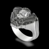 Anello Zancan in argento a teschio biker.