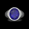 Anello Zancan in argento con pietra blu.