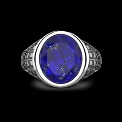 Anello Zancan in argento con pietra blu.