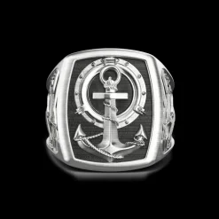 Anello Zancan in argento con ancora.