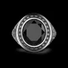 Anello Zancan in argento con pietra nera.