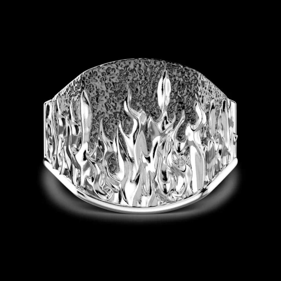 Anello Zancan in argento con fiamme.