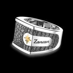 Anello Zancan in argento con effetto pelle.