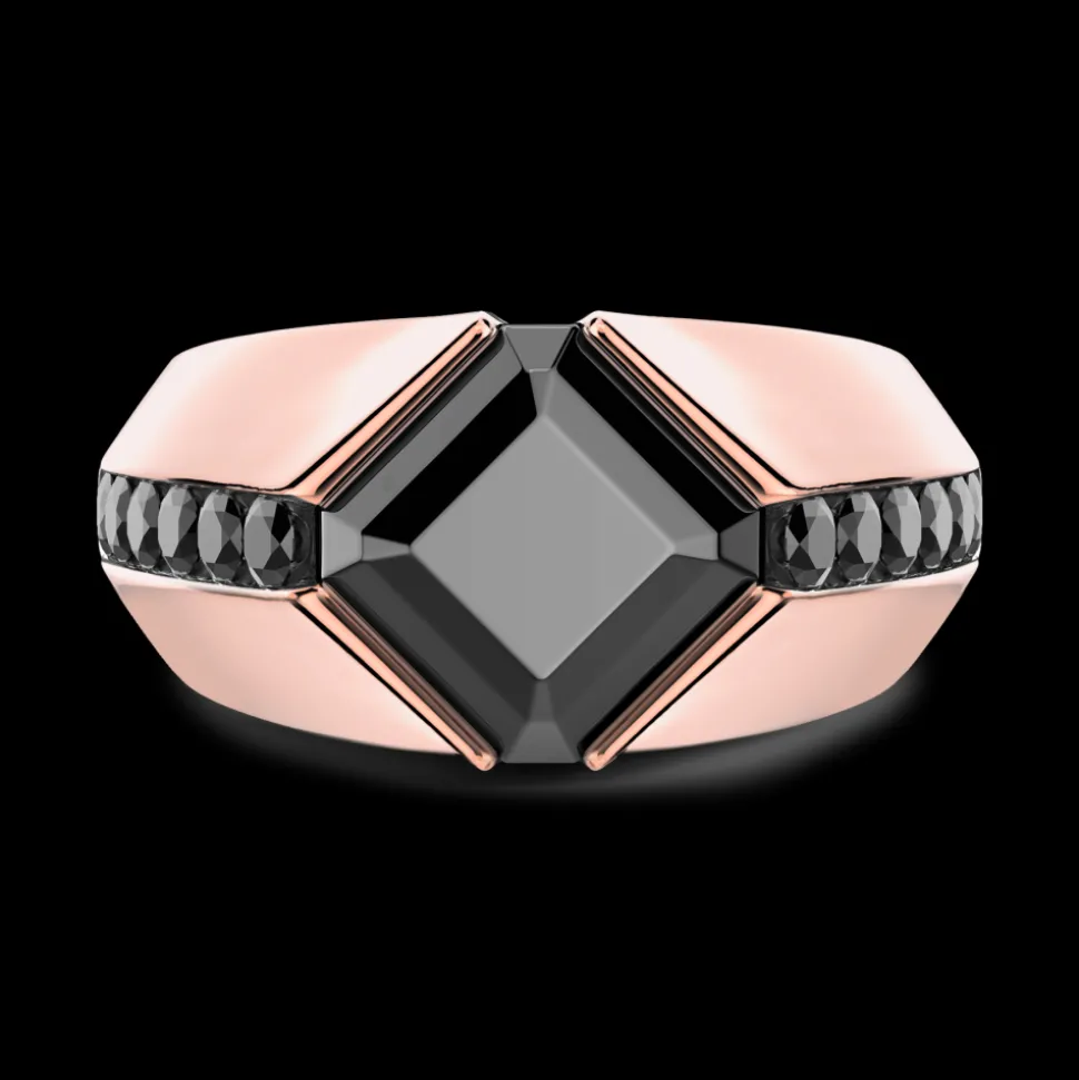 Anello Zancan in oro 18kt con diamante nero.